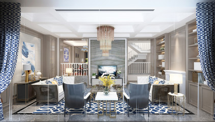 3d render home living room