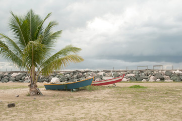 Fototapeta na wymiar Boats on the Beach