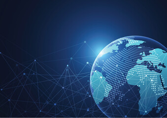 Global network connection. World map point and line composition concept of global business. Vector Illustration
