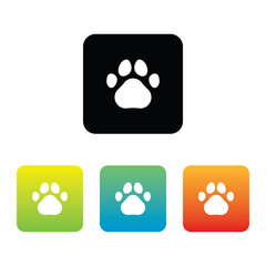 Colorful Paw Print Icons