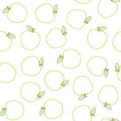 seamless pattern with green apple