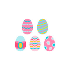 Egg icons with ornament for Easter holidays.