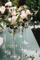 Flowers on the table, elegant floral decoration