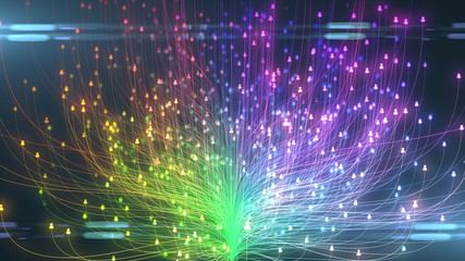 Naklejka premium Big data social media platform data center analytics IOT cloud computing AI