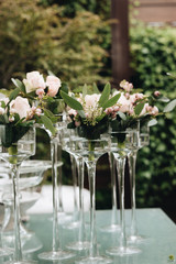 Flowers on the table, elegant floral decoration