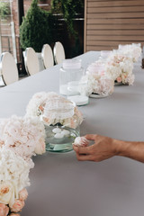 Flowers on the table, elegant floral decoration