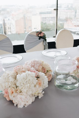 Flowers on the table, elegant floral decoration