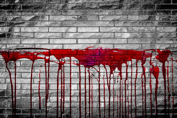 bloody wall  in the dark