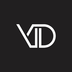 letters vd simple geometric line logo vector