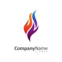 colorful fire logo design template