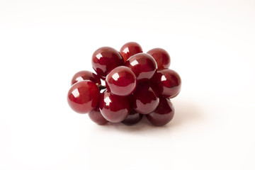 Ripe red grape. on white background. clipping path.
