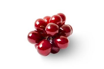 Ripe red grape. on white background. clipping path.
