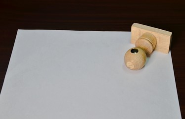 stamp on white paper