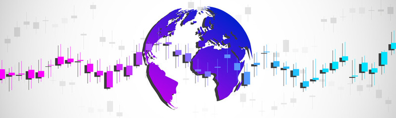 Stock market graph or forex trading chart for business and financial concepts, reports and investment on grey background . Vector illustration