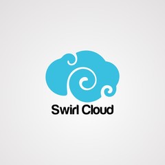 swirl cloud logo vector,icon,element, and template