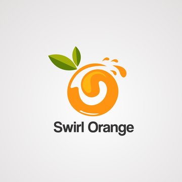 swirl orange logo vector, icon,element, and template