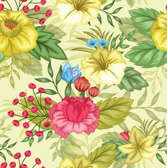 Beautiful Seamless Floral pattern design Print