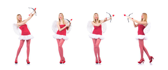 Woman with bow in valentine concept