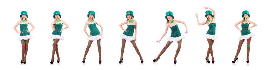 Young girl in saint patrick celebration concept