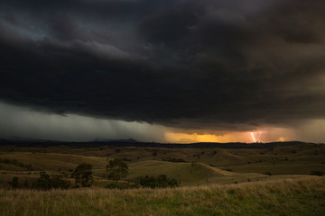 Lightning over country Queensland