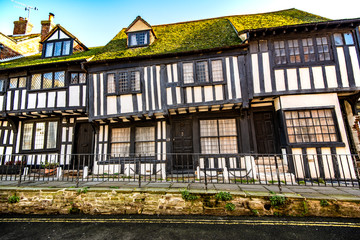 Obraz premium Late medieval houses in Hastings Old Town, East Sussex, England