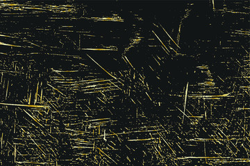 Grunge golden paint texture. Distress gold gradient background. Noise rectangle stamp. Metallic grunge background. Vector illustration
