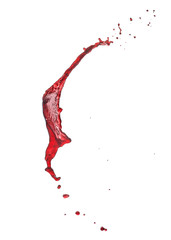 red wine splash isolated on white background