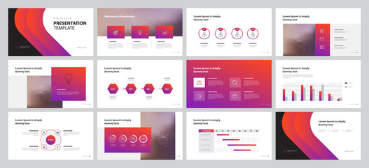 business presentation design template with page layout design for brochure , annual report , portfolio, book , company profile , and  proposal with info graphic elements 