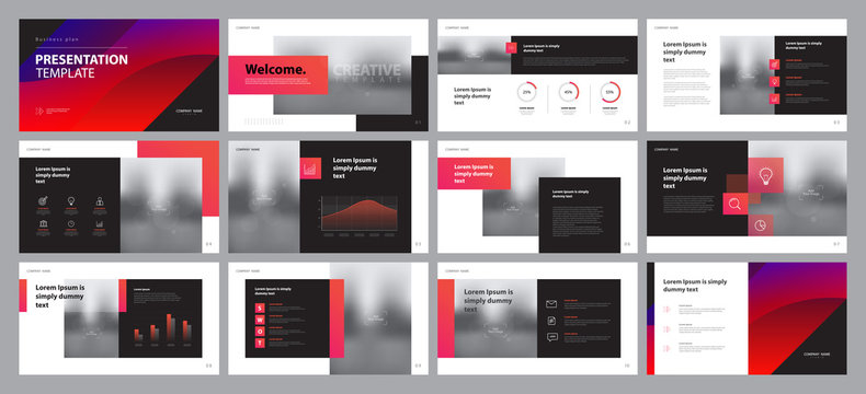 business presentation design template with page layout design for brochure , annual report , portfolio, book , company profile , and  proposal with info graphic elements 