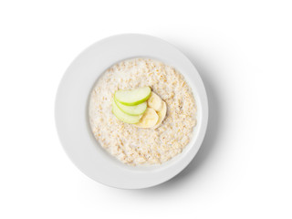 oatmeal bowl isolated on white background