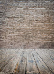 old room with brick wall