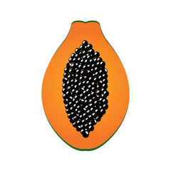isolated cut papaya