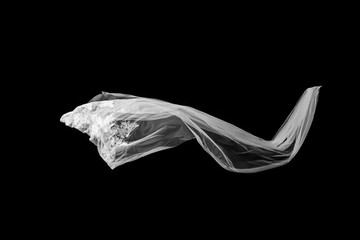 Naklejka premium White Veil flounce on Black background