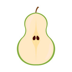 isolated cut pear