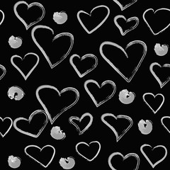 Pattern hand drawn heart grange texture. Romantic love design
