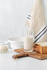 Brunch breakfast Oat milk bread toasts Healthy breakfast