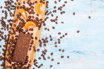 Fresh chocolate cake.
