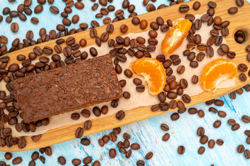 Fresh chocolate cake.
