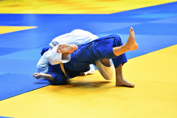Boys compete in Judo