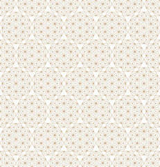 Seamless traditional Japanese ornament Kumiko.Golden color lines.