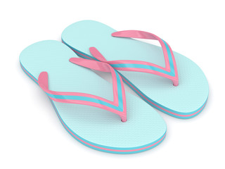 3d render of flip flops over white