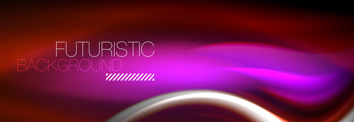 Fluid colors mixing glowing neon wave background, holographic texture