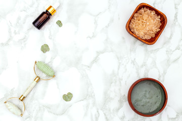 Beauty Products For A Facial Treatment. Copy space