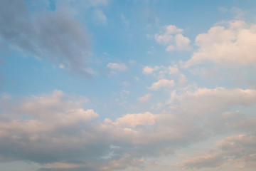 Warm cluster cloudy in blue sky
