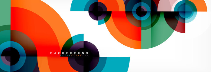 Obraz premium Round circles and triangles abstract background