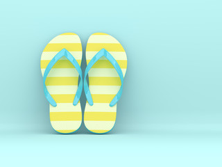 3d render of flip flops over light blue