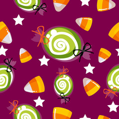 Halloween Candy seamless pattern.