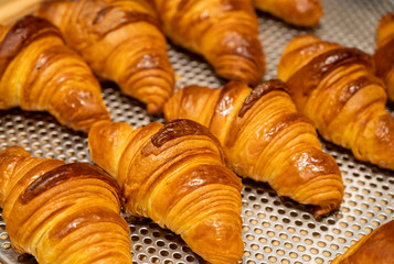 croissant in bakary shop.