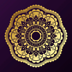 Golden mandala badge