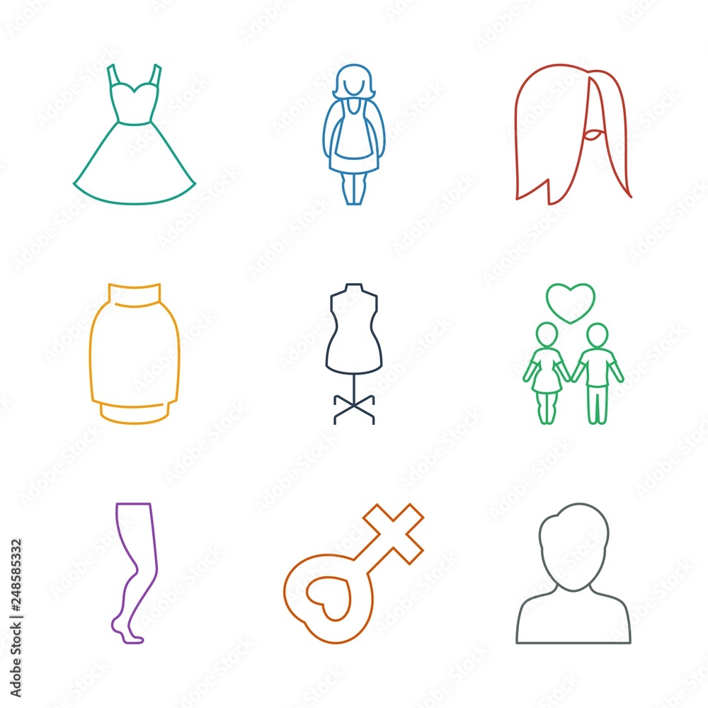 Sticker 9 female icons